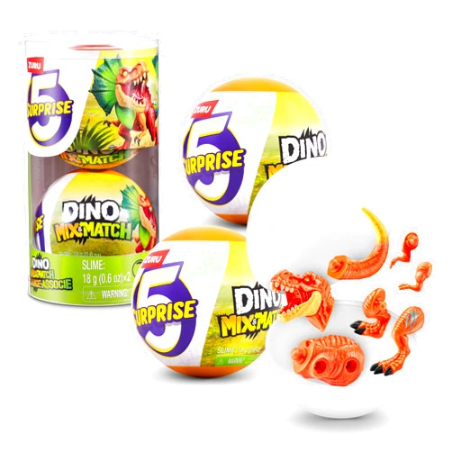 5 Surprise Dino Mix & Match by ZURU Surprise, Unboxing Collectible, Toys for Boys Ages 3 and up, Mix and Match Toy, Novelty Gifts for Kids (2 Capsules)