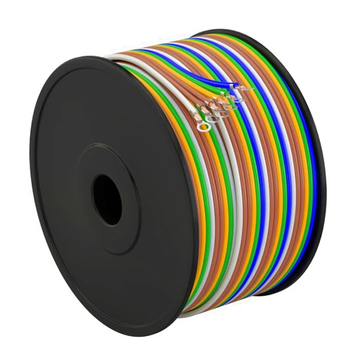 GOGOONE 100FT 6-Way 5 Color-Coded Trailer Towing Wiring Harness Bonded Wires Spool Enough 16 Gauge with Double Brown Wires, CCA 6-Wire Trailer Wire SAE J1128, Ideal for All Basic Wiring Needs