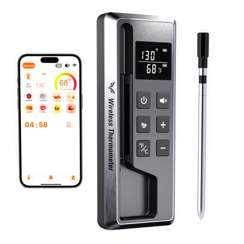 Paneceia Meat Thermometer Digital Wireless, 800FT Long Range Bluetooth Cooking Thermometer, Food Thermometer for Remote Monitoring of Grill, Oven, Smoker, Air Fryer, Rotisserie, iOS & Android App