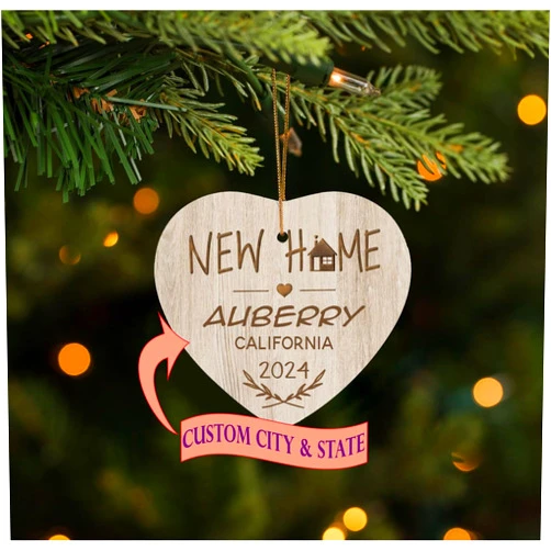 Generic New Home Ornament Auberry CA Ornaments Gifts Idea Housewarming Keepsake Christmas Ornament Tree 2024