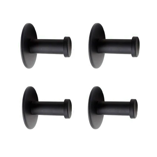 EForwish Stainless Steel Coat Hooks Wall Mounted Backpack Hooks Hat Hooks Single Hooks Bath Towel Hook Heavy Duty Hangers (Black,Pack of 4)