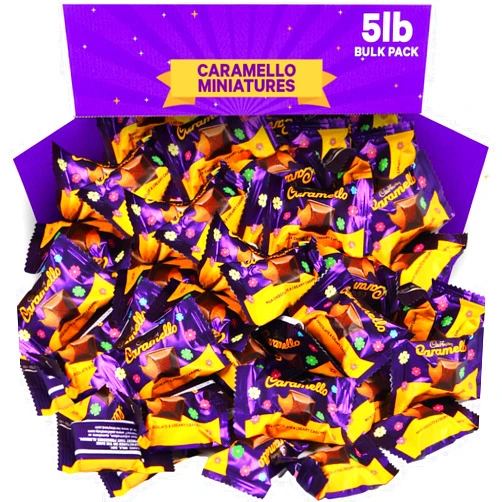 SWEETSIDE CANDY CO. CaramelloMilk Chocolate and Creamy Caramel Miniatures Candy Bars for Sweet Craving Indulgence - Individually Wrapped Chocolate Bar for Kids, Party Favors, and Birthdays, 5lb