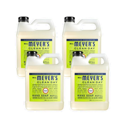 MRS. MEYER'S CLEAN DAY Liquid Hand Soap Refill Lemon Verbena 33 Fl Oz (Pack of 4)