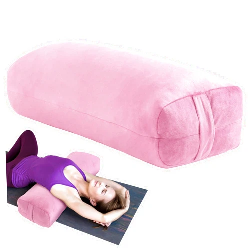 MABOZOO Yoga Bolster Pillow, Rectangular Bolster for Restorative Yoga & Meditation, Professional Meditation Cushion with Carry Handle, 27
