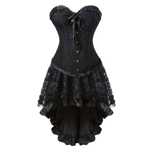 frawirshau Corset Dress Bustier Lingerie Corset Top and Steampunk Skirt Burlesque Costumes for Women Halloween Costume