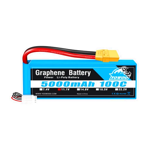 YoWoo Power Yowoo Graphene Battery 3S 5000mAh 100C 11.1V LiPo RC Battery with XT90 Plug for 1/8 Scale Vehicles Arrma Slash VXL Slash 4x4 VXL E-maxx Brushless Axial e-revo Brushless and Spartan Models