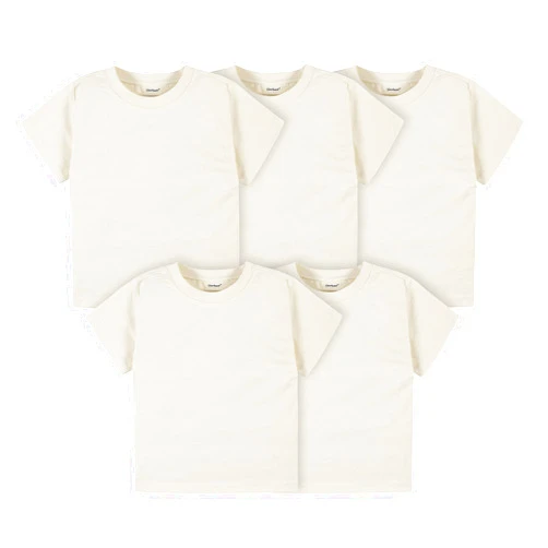 Gerber Baby Toddler 5-Pack Solid Short Sleeve T-Shirts Jersey 160 GSM