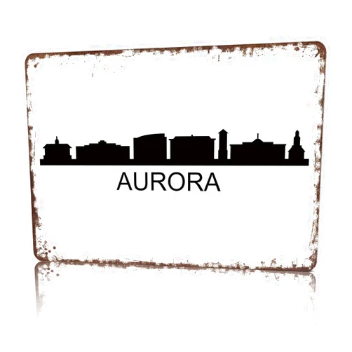 LIPENK Funny Signs Posters Skyline aurora Wall Art Sign for Bedroom Dorm Home Garage Bar Decor 8X12inch