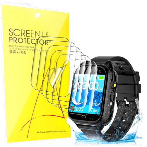 Lamshaw Compatible for Phyulls Kids Smart Watch Screen Protector, [6 Pack] Lamshaw Full Coverage TPU Clear Film Compatible for Phyulls Kids D05 1.54 Inches Smart Watch, OVV D05 1.54 Kids Smart Watch, AIWIEP