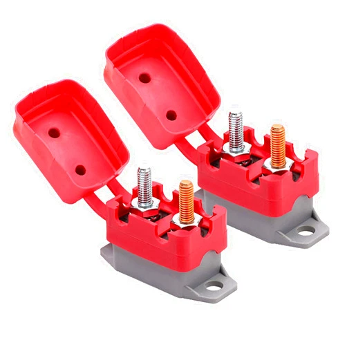 Orifort DC 12V - 24V Automatic Reset Circuit Breaker with Cover Stud Bolt for Car, Boat and More (2Pcs, 50A)