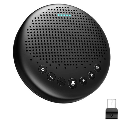EMEET Conference Speaker and Microphone Luna 360° Voice Pickup w/Noise Reduction/Mute/Indicator USB Bluetooth Speakerphone w/Dongle for 8 People Daisy Chain for 16 Compatible with Leading Software
