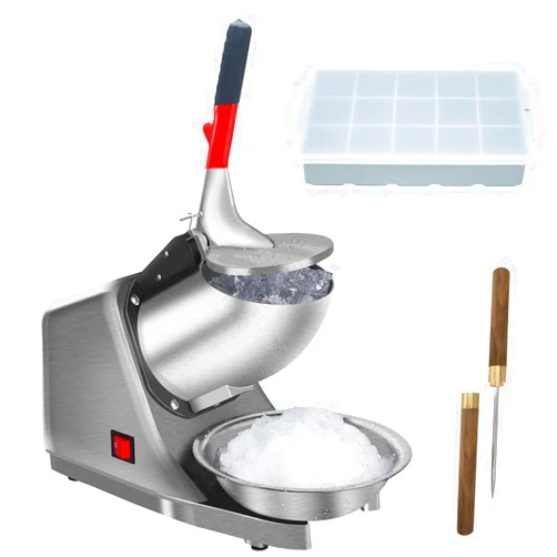 Reespring Shaved Ice Machine Snow Cone Machine Ice Crusher with Stainless Steel Blade Kitchen Electric for Shaved Ice and Snow Cone (300W 2000r/min) Also Comes with a Free Ice Pick and Ice Cube Tray