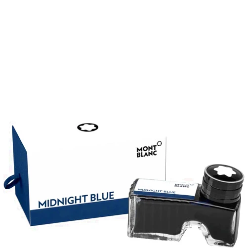 Montblanc Ink Bottle Midnight Blue 109204 – Premium-Quality Refill Ink in Blue-Black for Fountain Pens, Quills, and Calligraphy Pens – 60ml Inkwell