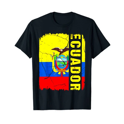 Ecuadorian Flag Ecuador Patriotic Souvenir Apparel Vintage Ecuadorian Flag Ecuador Pride Roots Heritage Gift T-Shirt