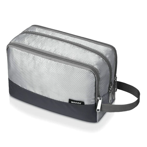 WANDF Toiletry Bag for Men Hanging Dopp Kit Water Resistant Shaving Bag Small Toiletry Bag for Traveling (Grey)