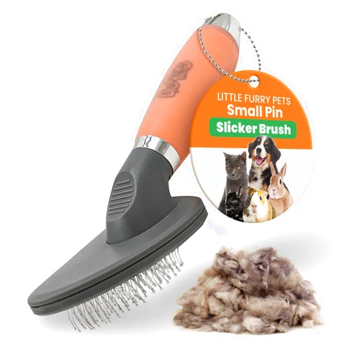 GoPets Small Pin Slicker Brush, Soft Dematting & Grooming Brush for Short & Long-Haired Dogs, Detangler & Shedding, Professional Grooming, Perfect for Small & Large Dogs, Cats & Rabbits
