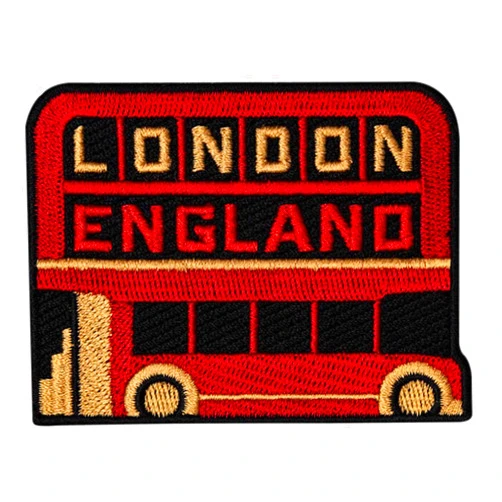 Vagabond Heart London Patch - Double Decker Bus Iron On Badge - England Souvenir