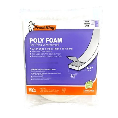Frost King L342H Polyurethane Foam Tape 1/4-Inch, White