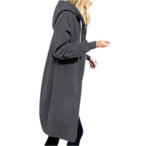 LFEOOST Women Casual Zip Up Hoodies 2022 Winter Fashion Long Sleeve Fleece Tunic Sweatshirt Long Hoodie Jacket with Pockets