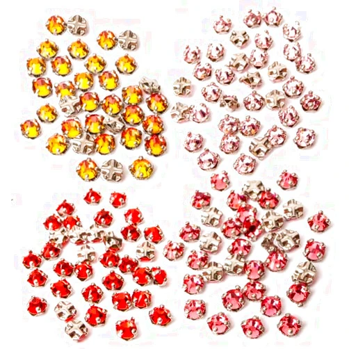 PotomacBeads Crystal Rose Montees, 144 Pieces, Warm Tones Collection, SS16, Craft Beads