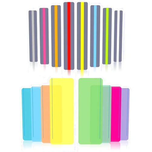 Heetobcos 16Pcs Guided Reading Highlight Strips, Reading Ruler Reading Tracking Highlight Strips Colored Overlays Bookmark Assorted Colors Helps with Dyslexia（2 Sizes，8 Colors）