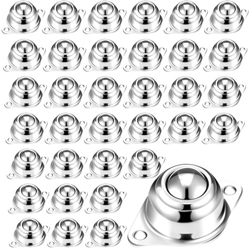 Blulu 5/8 Inch Roller Ball Transfer Bearing Carbon Steel Round Ball Transfer Unit Ball Casters for Conveyor Roller Stand Transmission System Furniture (30 Pcs)