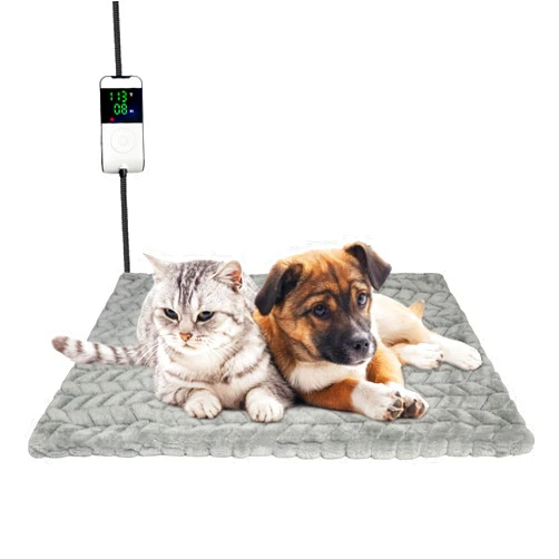 BiirBlue Heated Dog Bed, Completely Chew-Proof Cord Cat Heating Pad, Waterproof Adjustable Temperature Dog Heated Mat, Pet Heating Pad for Puppy Kitten, Electric Pads for Pregnant New Born Pet (M)
