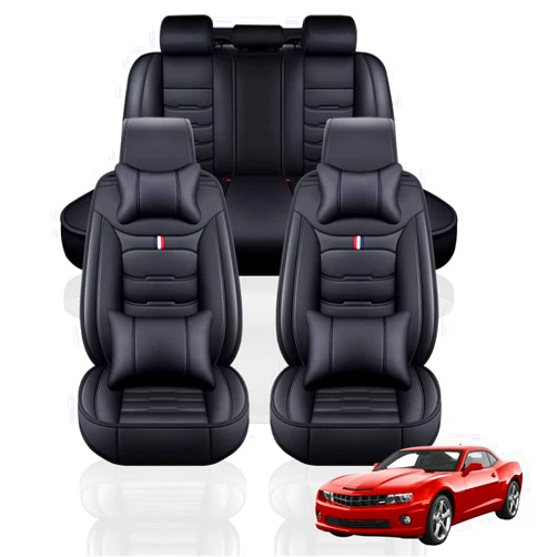Maidao Car Seat Covers Full Set for Subaru Forester 2003-2021 5- Seat Front and Rear Split Bench Automotive Seat Covers Subaru Forester Leather Car Interior Cover Luxury All Black