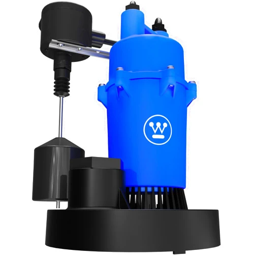 Westinghouse 1/2 HP Submersible Sump Pump with Automatic Vertical Float Switch, Cast Aluminum, 4100 GPH, w/ 10 Feet Piggy Back Power Cord for Basements, Suitable for Basins 10