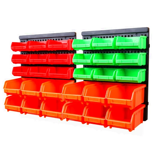 SWANLAKE GARDEN TOOLS SWANLAKE 30PCS Wall Mounted Storage Bins, Plastic Garage Rack ,Screw Storage ,Tool Organizers.