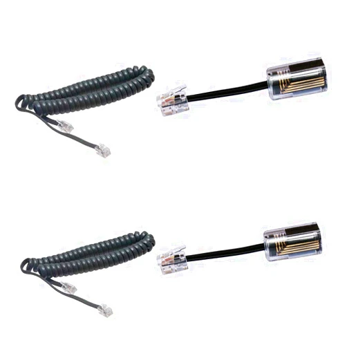 GLIAN Phone Cord Detangler,Glian 2 Pack Telephone Handset Cord 1.5 Ft Coiled 10Ft Uncoiled and 2 Pack 360 Degree Rotatable Extended Anti-Tangle Phone Cord Untangler 4P4C Landline Telephone Cable Wire Black