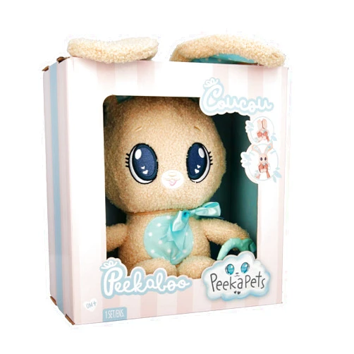 IMC Toys Peekapets Peek-A-Boo Bunny Plush - Baby Shower Stuffed Animal, Brown Bear Plush Doll - Great Gift for Kids Ages 1-3