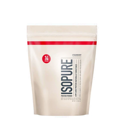 Isopure Low Carb 100% Pure Whey Isolate Protein Powder, Lactose Free, Gluten Free, With Vitamins, Strawberry, 25g Protein Per Serving, 1 Lb, 14 Servings