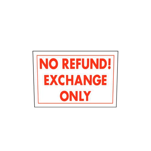 SSWBasics No Refund! Exchange Only Policy Sign Card - 11 W x 7 H - Pack of 3- Returns and Refunds Sign - Red and White All Sales Final Sign - Store Return Policy Display for Retail Shops
