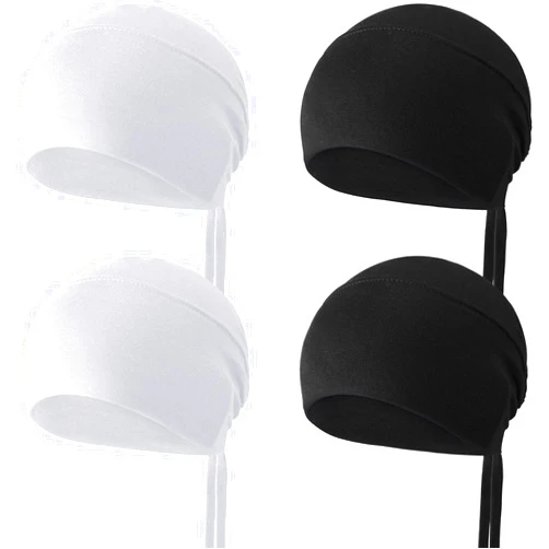 JenPen 4 Pcs Hijab Scarves for Women Hijab Undercap with Tie Adjustable Islamic Muslim Undercap (Black and White)