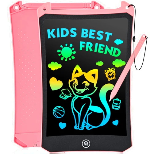 Cimetech LCD Writing Tablet, 8.5 Inch Colorful Doodle Board Electronic Doodle Pad, Drawing Board Drawing Tablets for Kids, Educational Toys Birthday Gifts for Girls Boys Age 3-8 (Pink)