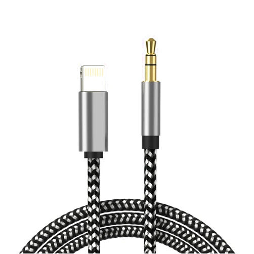 Fonestuff iPhone AUX Cord for Car Stereo, 3.3ft Lightning to 3.5mm Audio Cable Compatible with iPhone 13/12/11/XR/XS/X/8/7/6/iPad to Car Home Stereo Speaker Headphone (Nylon Braided)