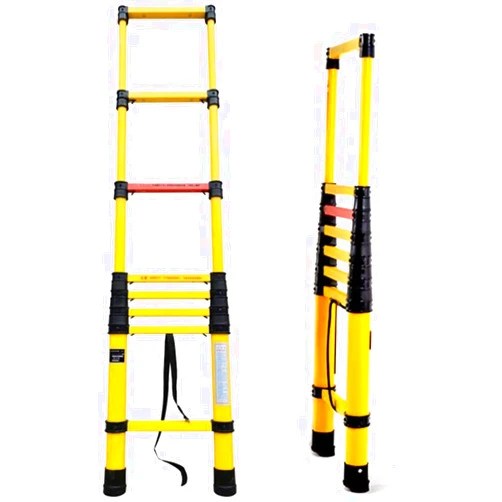 GoodBZ Fiberglass Telescoping Extension Ladder Non-Conductive, for Home/Electrical Work, Heavy Duty Tall Lightweight Telescopic Ladders, Load 150kg (Size : 2 M/6.6 ft)