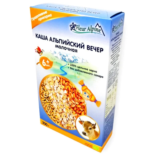 Fleur Alpine Beby Milk Cereal Alpine Evening for Babies from 6 months 7oz/200g from Germany