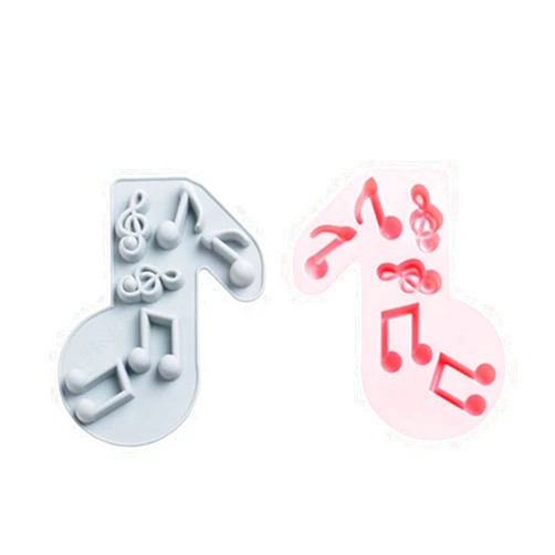 HOMUT 2pcs Music Note Silicone Mold, Musical Notes Shaped Handmade Baking Mold for Cake Decoration Chocolate Candy Making Ice Cube Molds Soap Mould (Pink & Blue)