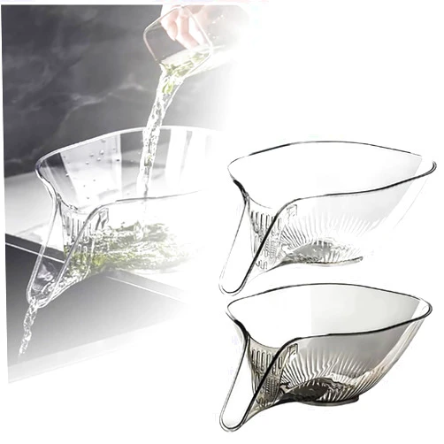 SENOY Kitchen Sink Drain Basket, 2024 Upgrade Drain Basket Mesh Strainers Multi-functional Drain Basket Removable Plastic Strainer Basket Drain Bowl with Funnel Food Drainer for Food Fruits Pasta