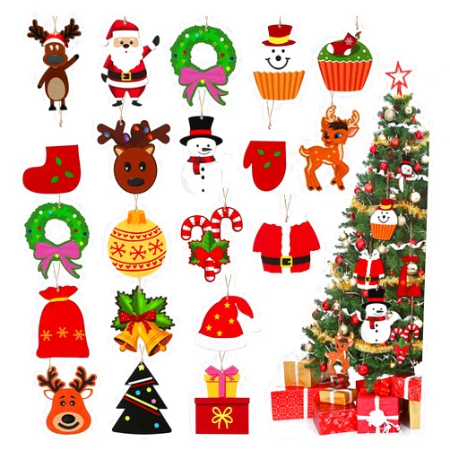 Thsinde 38 Pcs Mini Christmas Ornaments, Wooden Christmas Hanging for Mini Tree Decorations Small Christmas Ornaments Resin Miniatures for Craft Christmas Decor (38pcs)