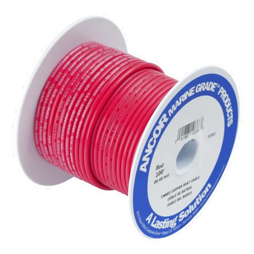 Ancor 180803 Tinned Copper Wire, 18 AWG (0.8mm2), Red - 35ft