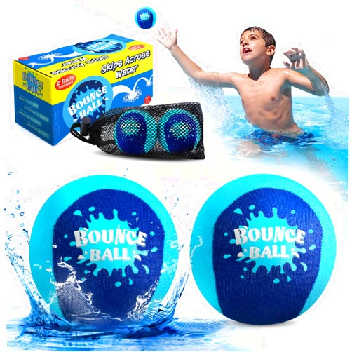 Bambilo Water Skipping Ball | 2-Pack Bounce Balls | Water Bouncing Balls Beach Balls & Grip Ball | Pool Toys for Kids Age 5-8-12 | Great Summer Water Toy for Beach Swimming Pool River Lake