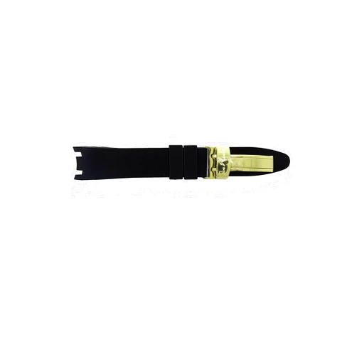 Joe Rodeo JoJo Watch Band for Master Ladies in Black Color Rubber with Yellow Buckle
