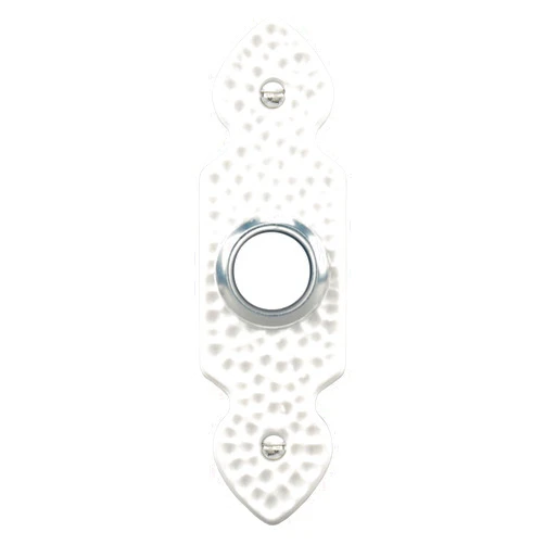 Heath Zenith SL-830-02 Wired Push Button, Hammered White Finish with Lighted Center Button