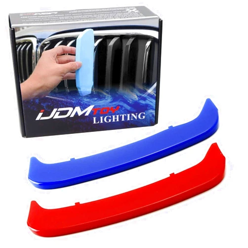 iJDMTOY Exact Fit Iconic Tri-Accent Grille Insert Trims Compatible With 2002-05 E46 LCI 3 Series 4-Door Sedan 323i 325i 328i 330i, 00-03 E46 Pre-LCI 3 Series 2-Door Coupe 325ci 330ci and 00-06 M3