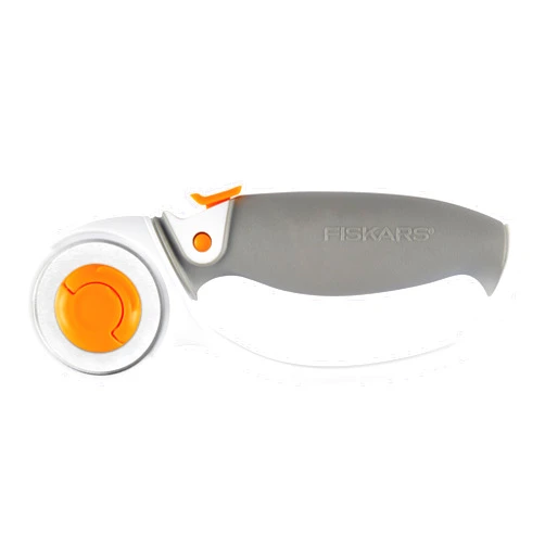 Fiskars 45mm EasyChange Rotary Cutter for Fabric - Titanium Rotary Cutter Blade - Craft Supplies - Crafts, Sewing, and Quilting Projects - White/Gray