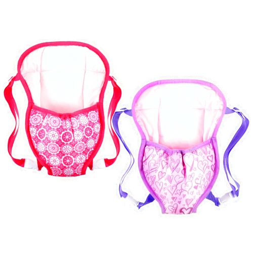 Sumind 2 Pieces Baby Doll Carrier Backpacks Doll Portable Bags Doll Carrier Front Storage Bags with Straps Doll Accessories Fit for Dolls from 14 to 18 Inches (Flower and Heart Style)