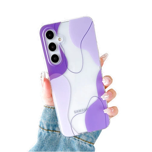 DEFBSC Compatible with Samsung Galaxy S24 Case, Soft Shaped Art Design with Built-in Bumper Protective Phone Case, Cute Slim TPU Cover Designed for Samsung Galaxy S24 Case,Purple